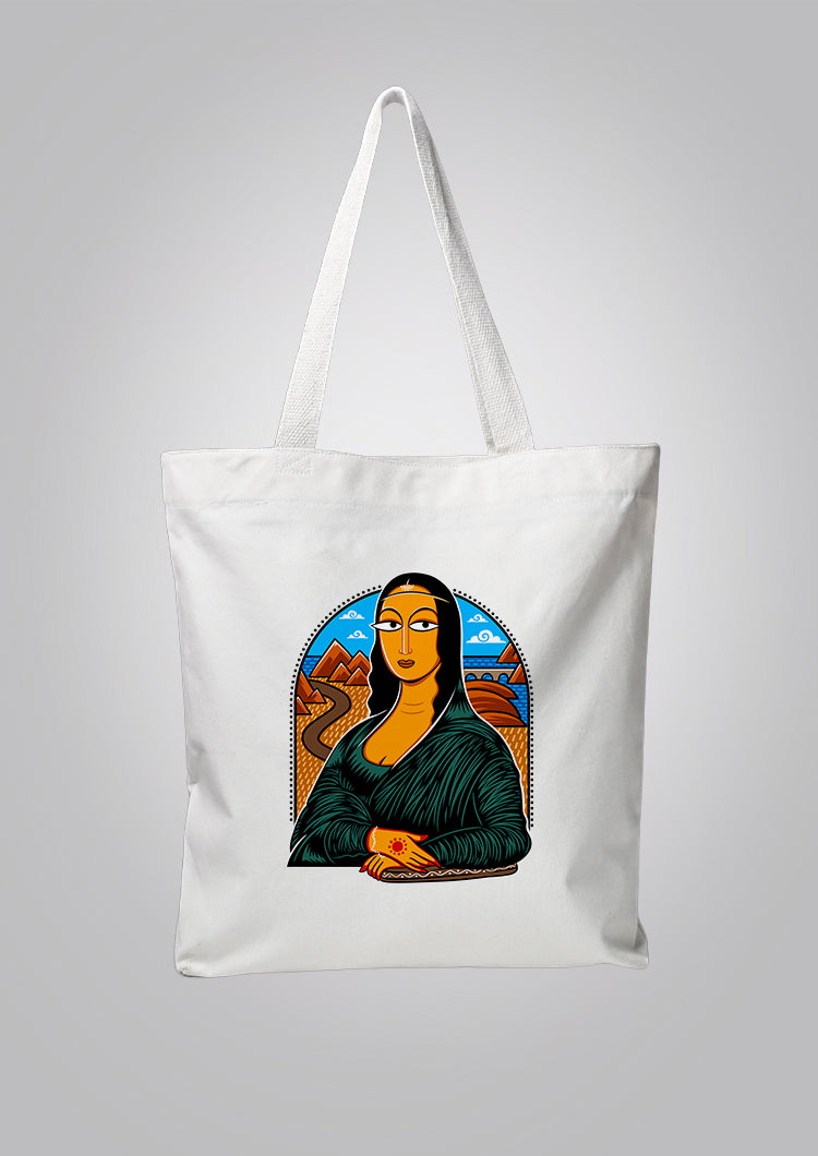 Monalisa White Tote Bag