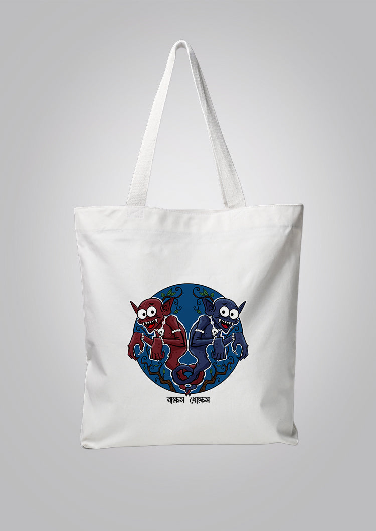 Rakkhosh Khokkosh White Tote Bag