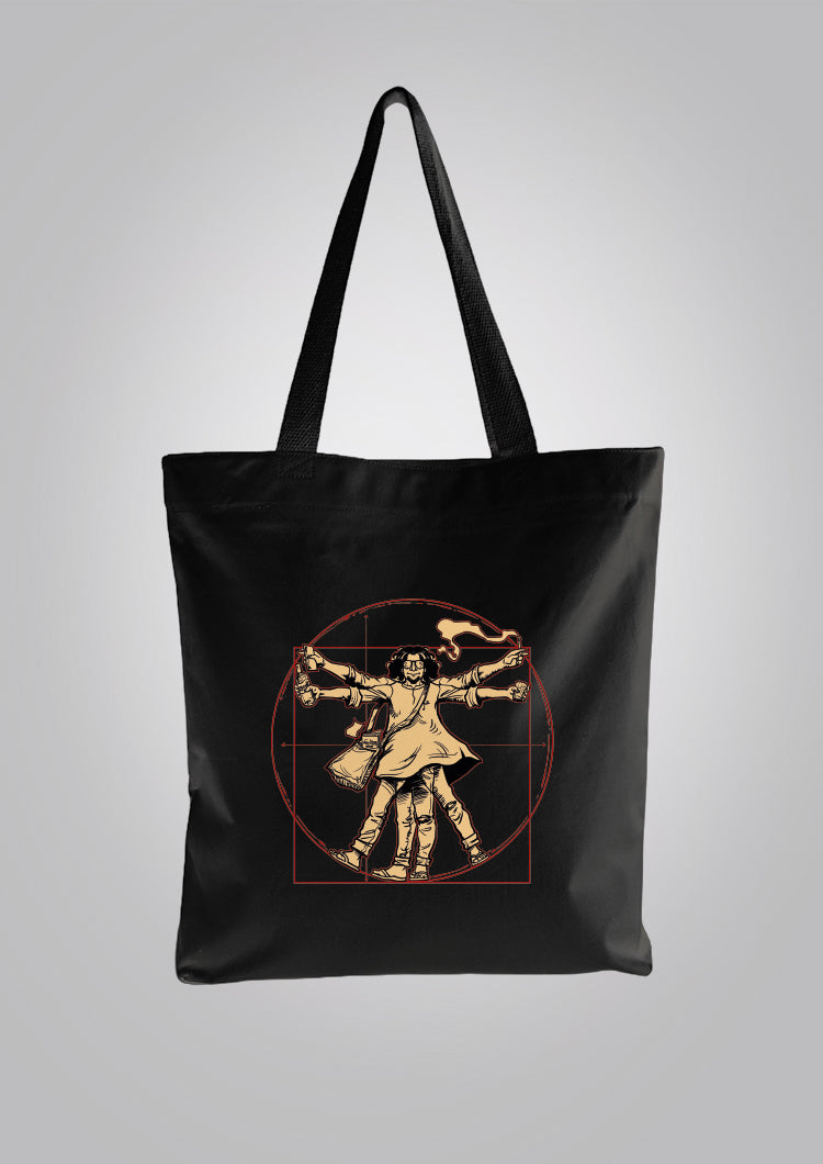 Vitruvian Bong Black Tote Bag