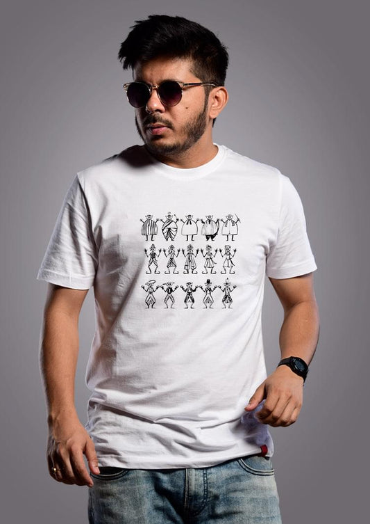 Bhooter Naach White - Bengali Graphic T-Shirt