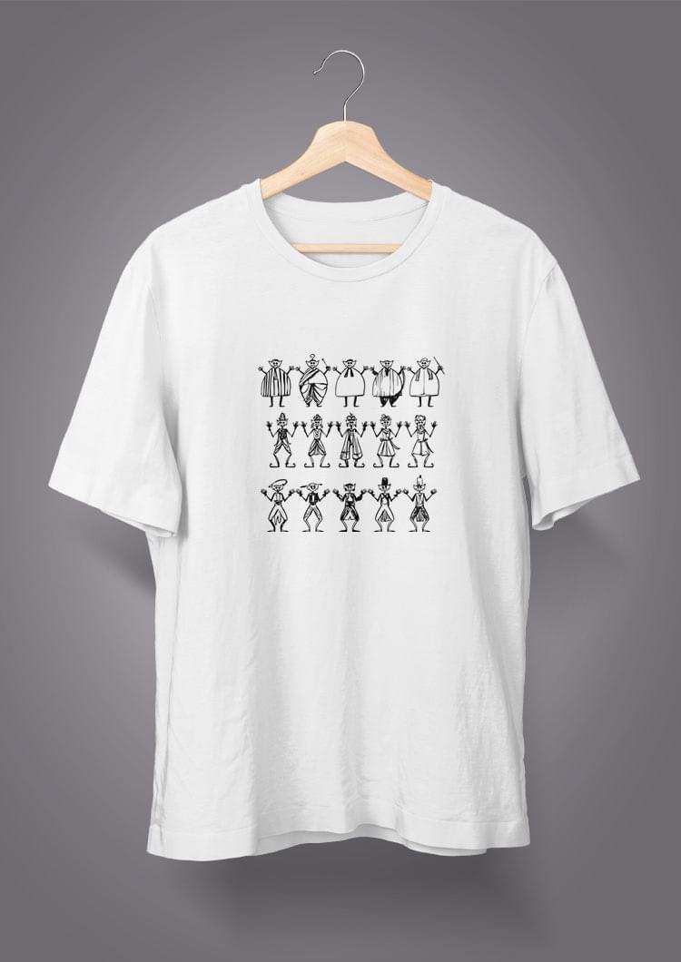 Bhooter Naach White - Bengali Graphic T-Shirt