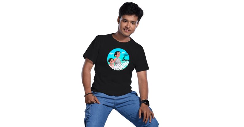 Apu-Durga Inspired Artwork On A Customised T-Shirt