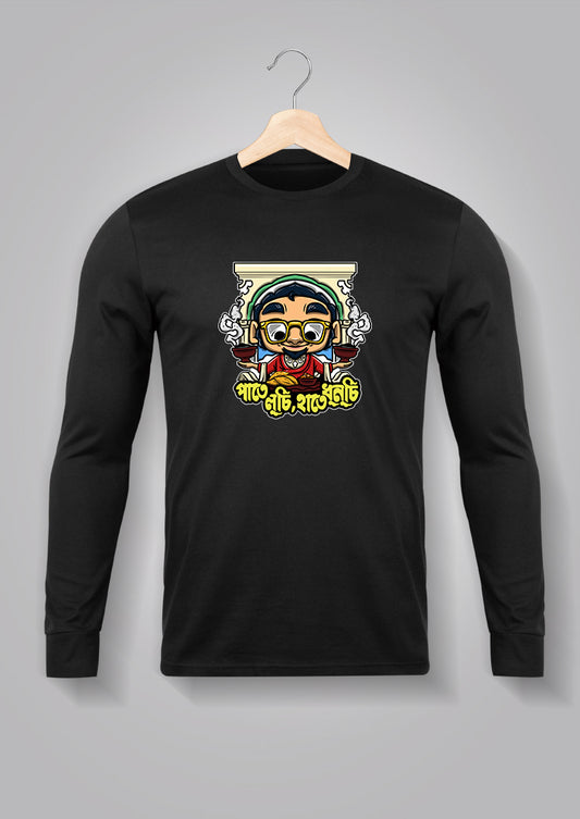 Paate Luchi Haate Dhunuchi Full Sleeve T-shirts