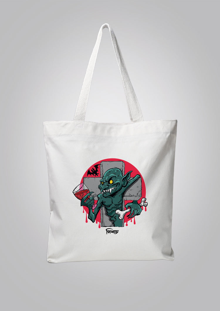 Pishach White Tote Bag