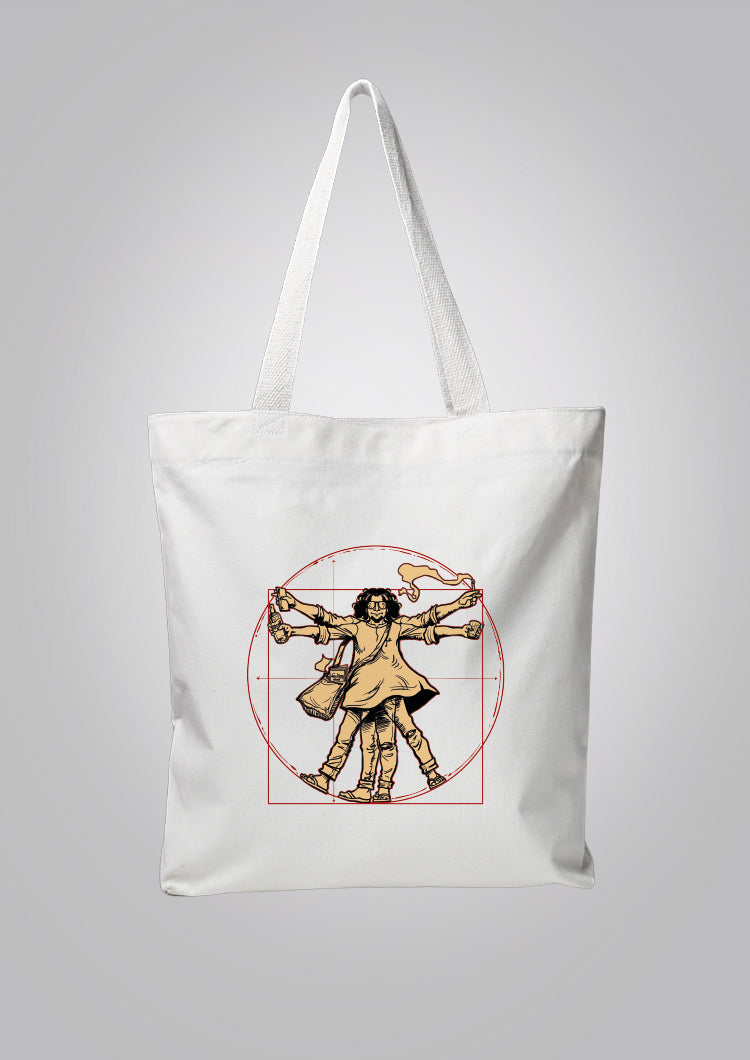 Vitruvian Bong White Tote Bag
