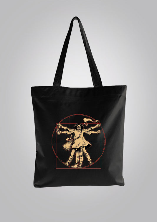 Vitruvian Bong Black Tote Bag