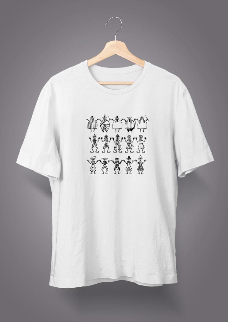 Bhooter Naach White - Bengali Graphic Printed T-Shirts